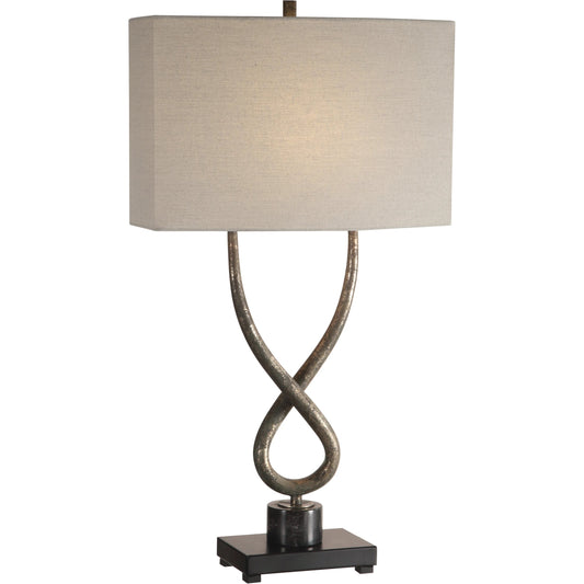 Talema Lamp by Uttermost in silver. Made from steel, marble in a modern style.