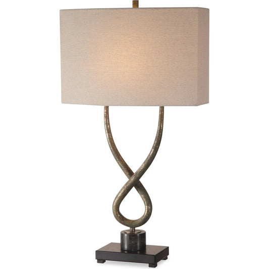 Talema Lamp by Uttermost in silver. Made from steel, marble in a modern style.