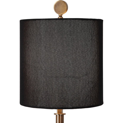 Volante Antique Brass Table Lamp by Uttermost. Made from iron, fabric, crystal in a transitional style.