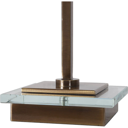 Volante Antique Brass Table Lamp by Uttermost. Made from iron, fabric, crystal in a transitional style.