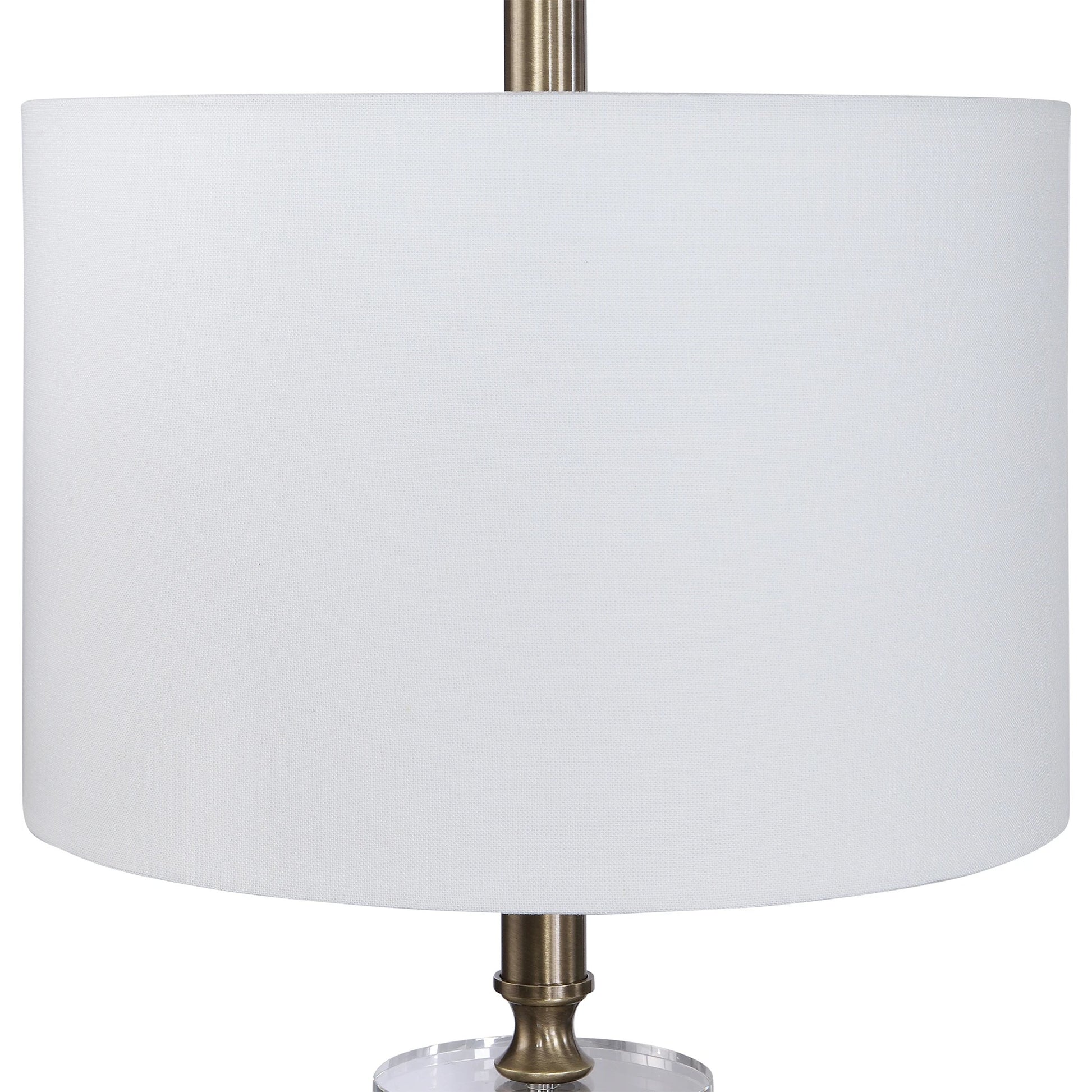 Maud Floor Lamp by Uttermost in aged black. Made from steel, crystal, fabric in a modern style.