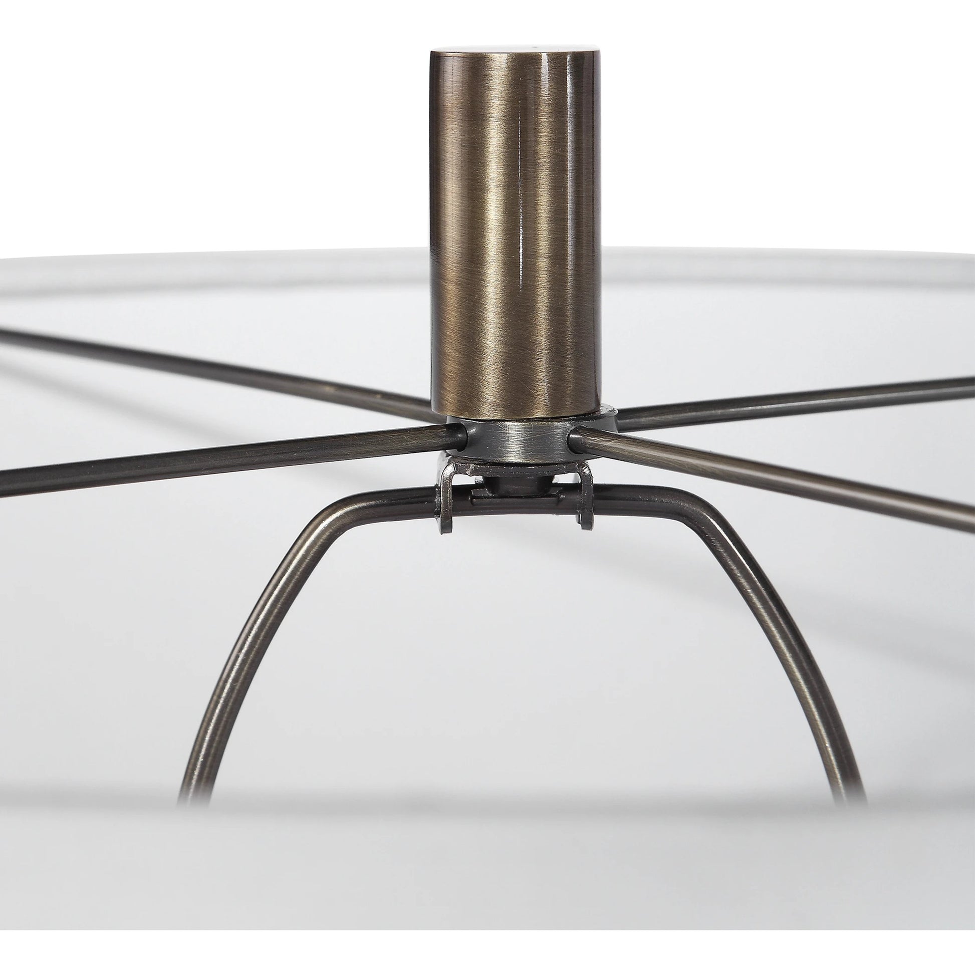 Maud Floor Lamp by Uttermost in aged black. Made from steel, crystal, fabric in a modern style.