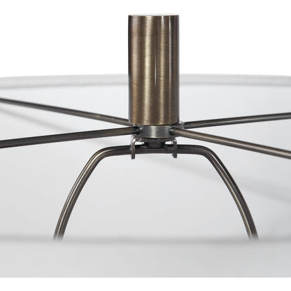 Maud Floor Lamp by Uttermost in aged black. Made from steel, crystal, fabric in a modern style.