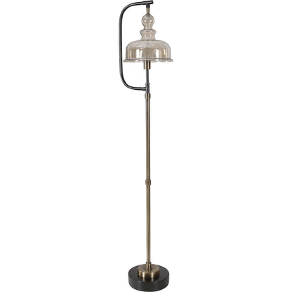 Elieser Floor Lamp by Uttermost in antique brass. Made from steel, glass in a modern style.