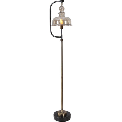 Elieser Floor Lamp by Uttermost in antique brass. Made from steel, glass in a modern style.