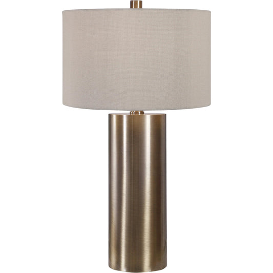 Taria Table Lamp by Uttermost in brass. Made from steel in a modern style.