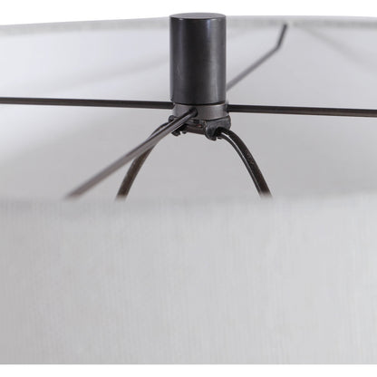 Alita Table Lamp by Uttermost in rust black. Made from steel, fabric in a modern style.