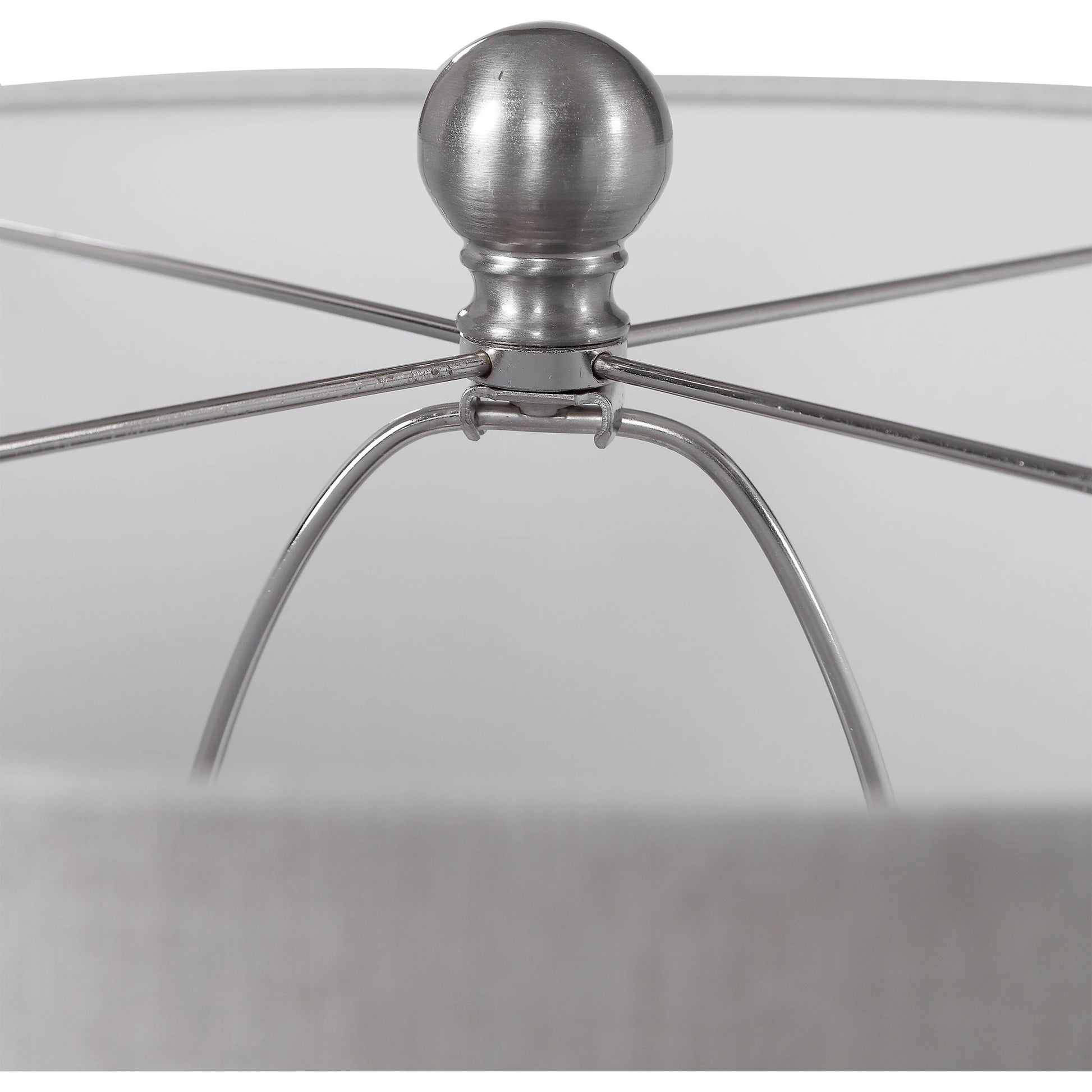 Felipe Table Lamp by Uttermost in light gray. Made from ceramic, iron, fabric in a eclectic & global style.
