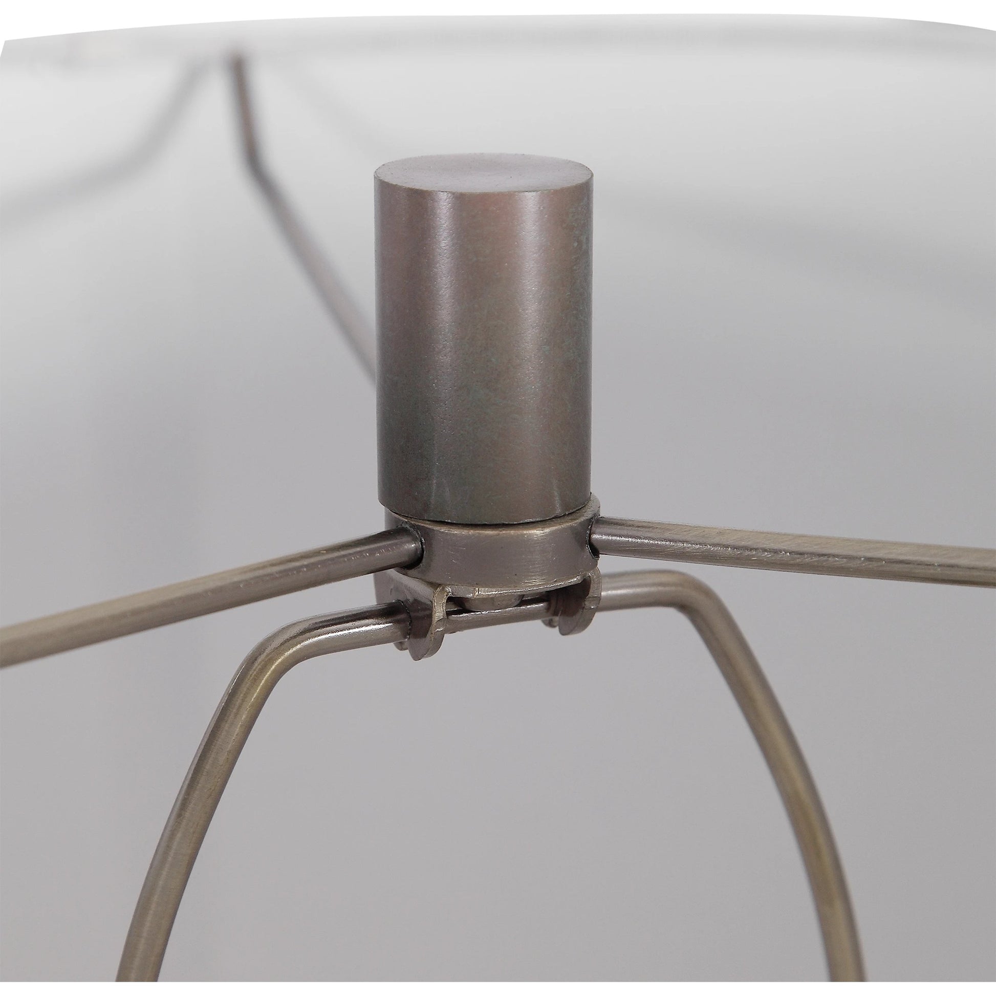 Khalio Table Lamp by Uttermost in gun metal. Made from steel, fabric in a modern style.