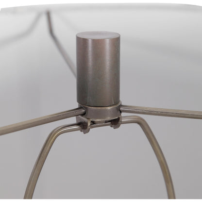 Khalio Table Lamp by Uttermost in gun metal. Made from steel, fabric in a modern style.