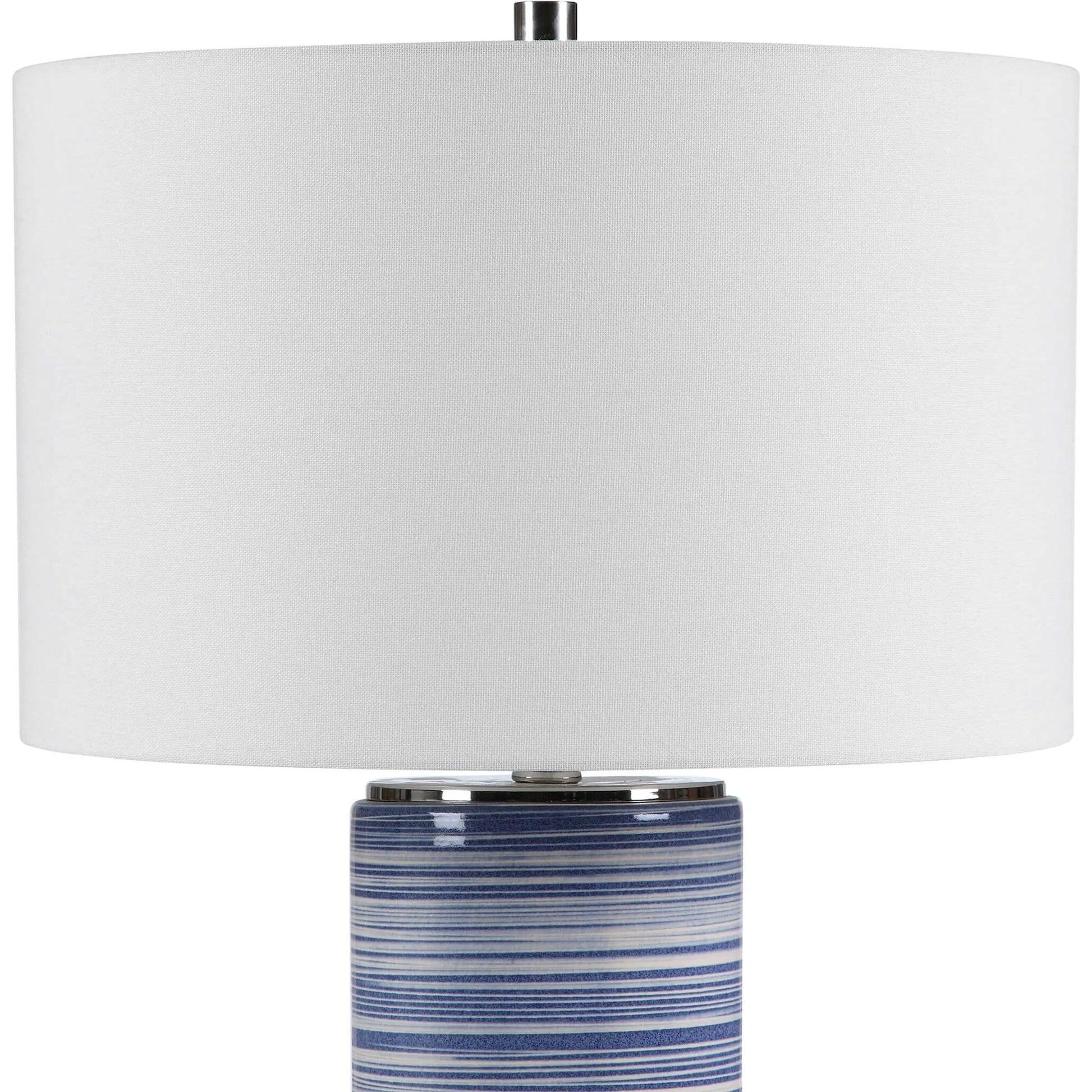 Montauk Striped Table Lamp by Uttermost. Made from ceramic, steel, fabric in a coastal style.