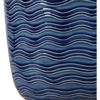 Sedna Table Lamp by Uttermost in blue. Made from medium temperature ceramic, iron in a coastal style.