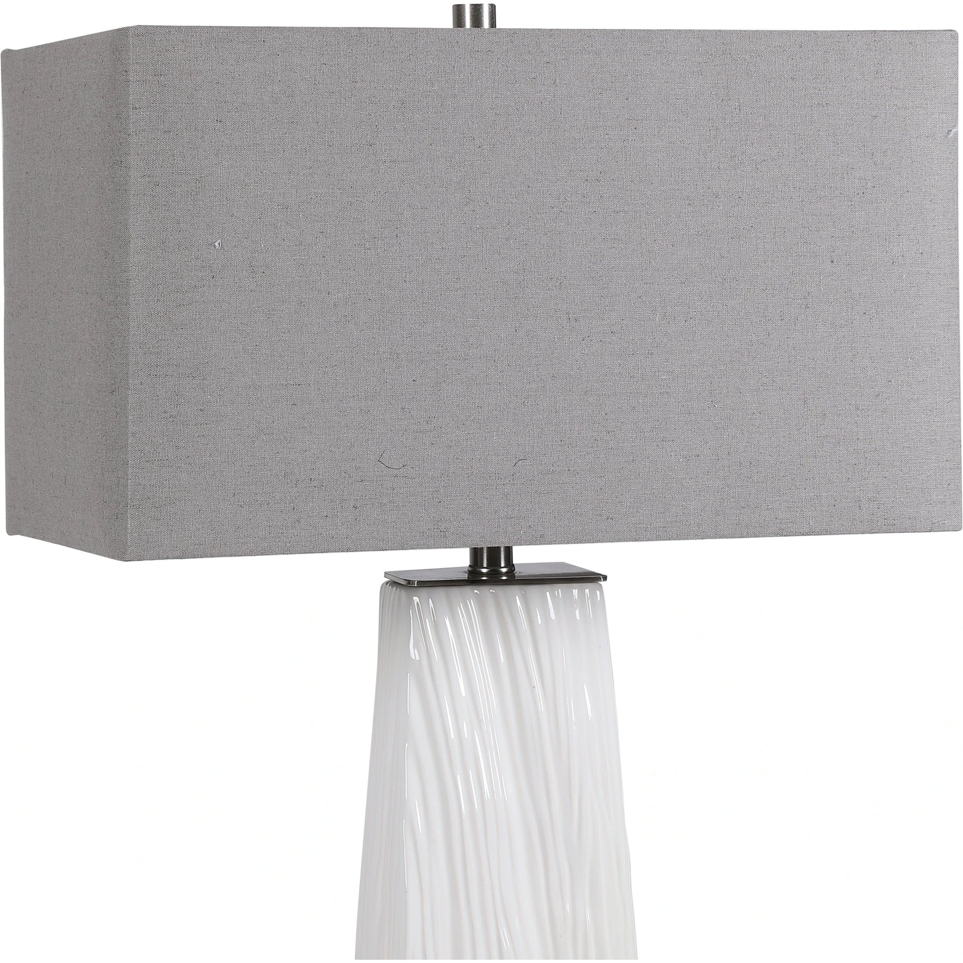 Sycamore Table Lamp by Uttermost in white. Made from ceramic, iron, fabric in a transitional style.