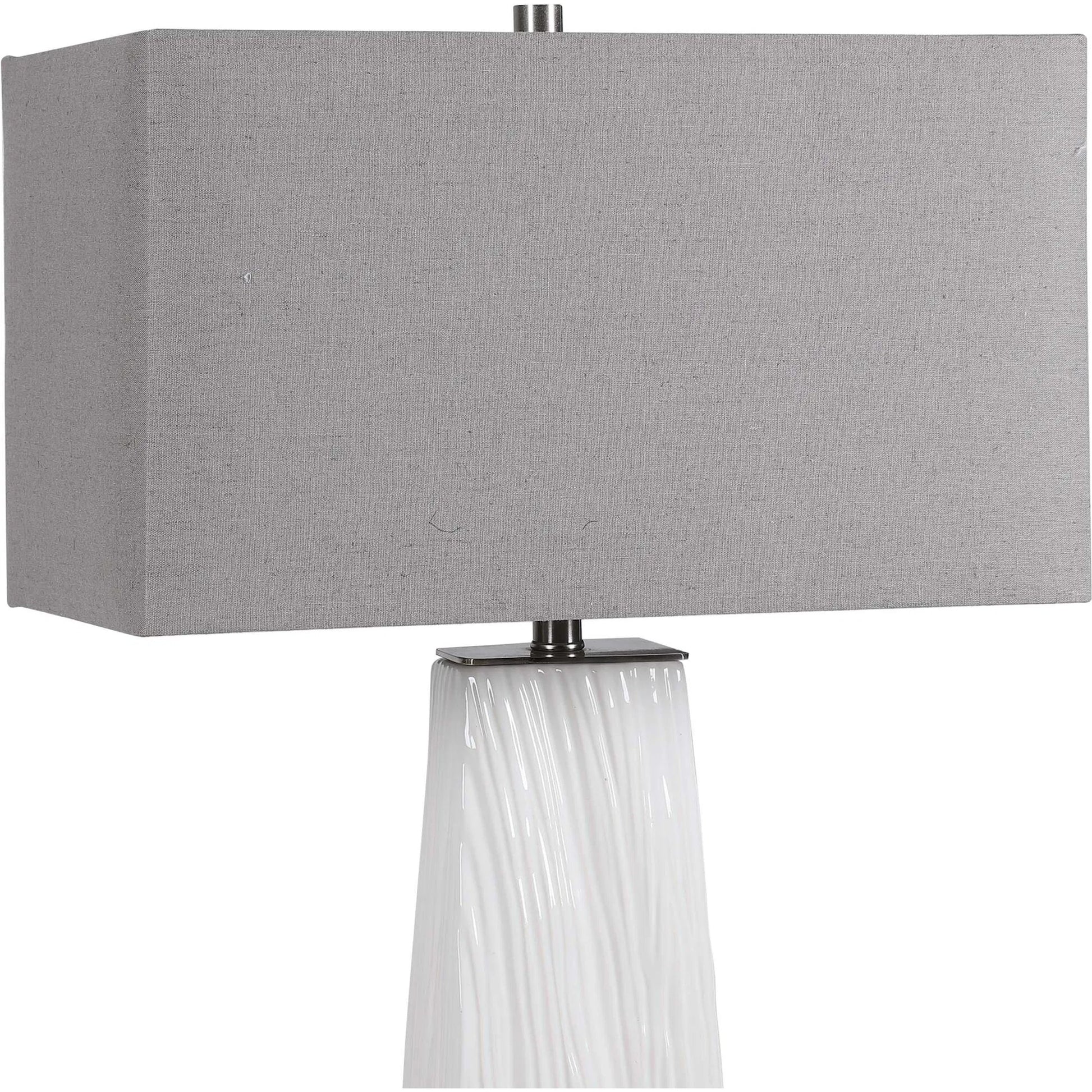 Sycamore Table Lamp by Uttermost in white. Made from ceramic, iron, fabric in a transitional style.