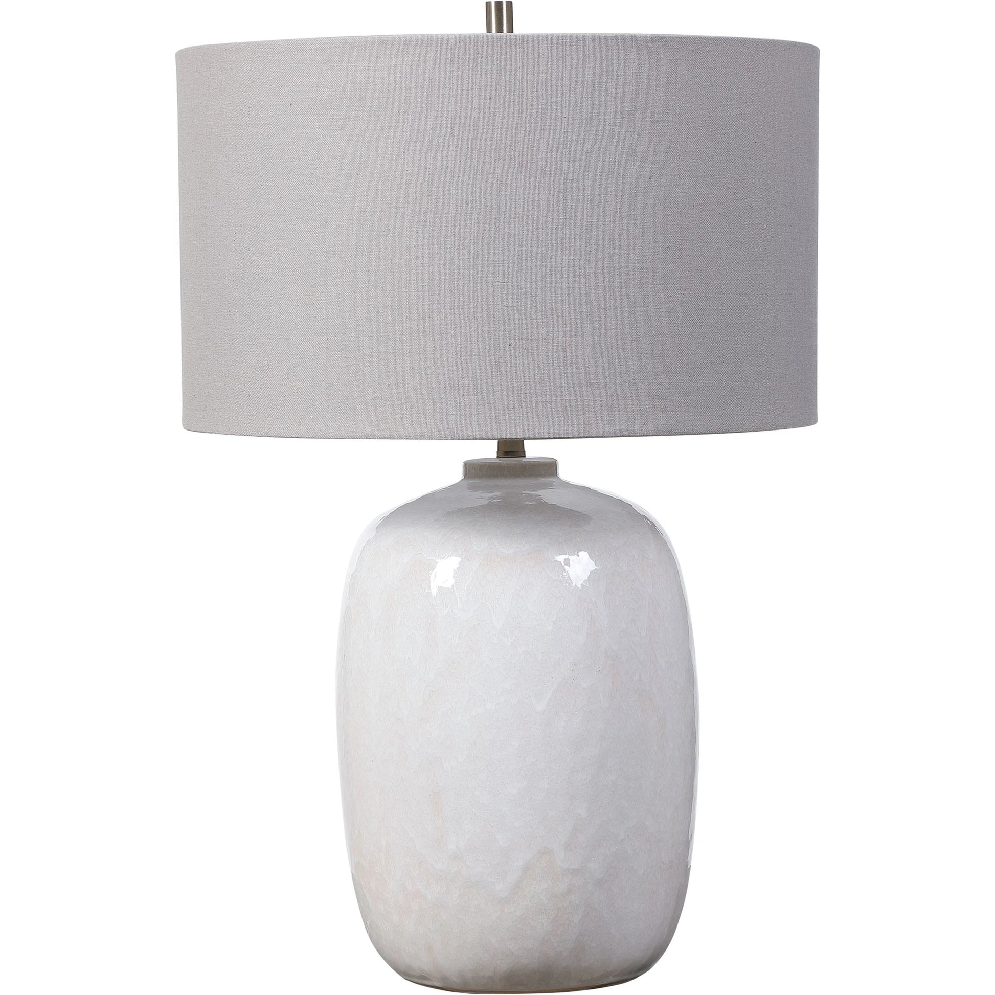 Winterscape Table Lamp by Uttermost in white. Made from ceramic, steel in a cottage & farmhouse style.