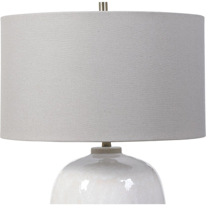 Winterscape Table Lamp by Uttermost in white. Made from ceramic, steel in a cottage & farmhouse style.