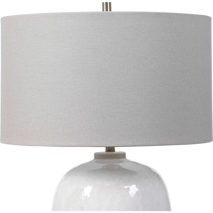 Winterscape Table Lamp by Uttermost in white. Made from ceramic, steel in a cottage & farmhouse style.
