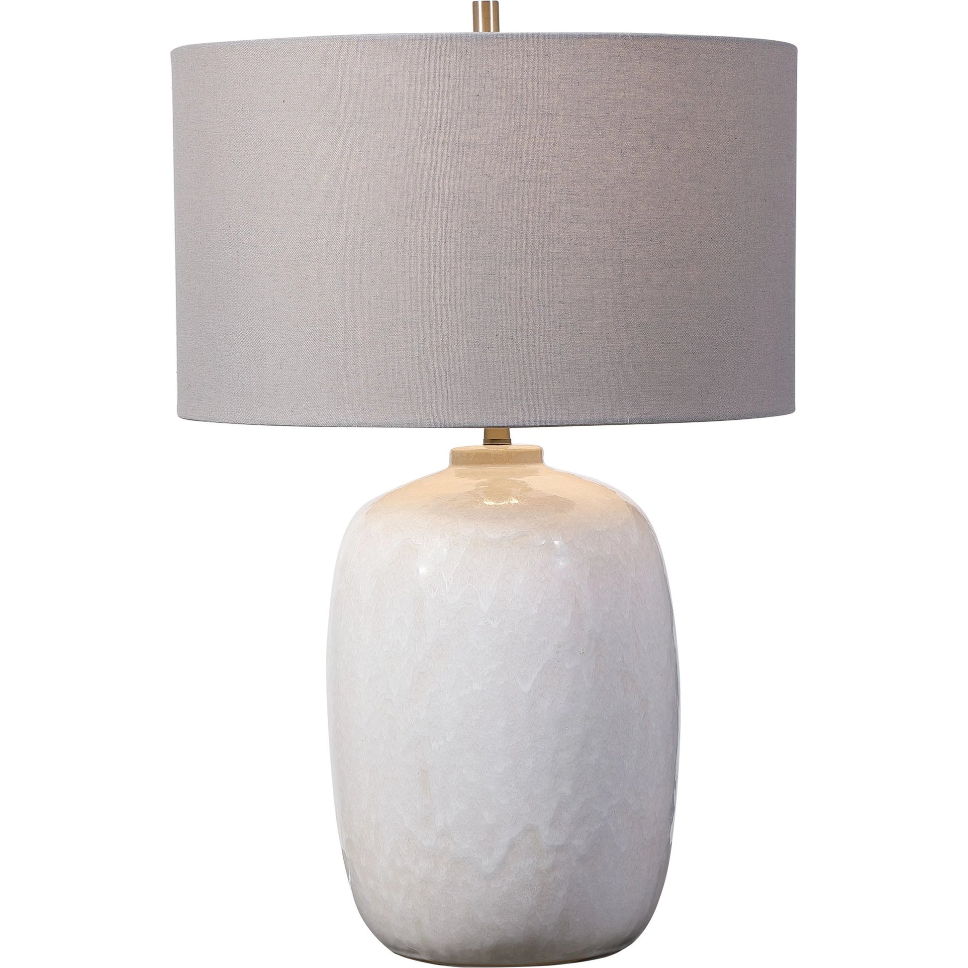 Winterscape Table Lamp by Uttermost in white. Made from ceramic, steel in a cottage & farmhouse style.