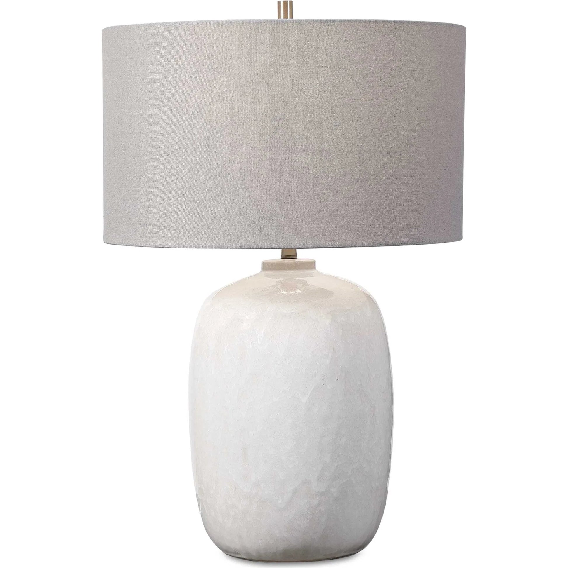 Winterscape Table Lamp by Uttermost in white. Made from ceramic, steel in a cottage & farmhouse style.