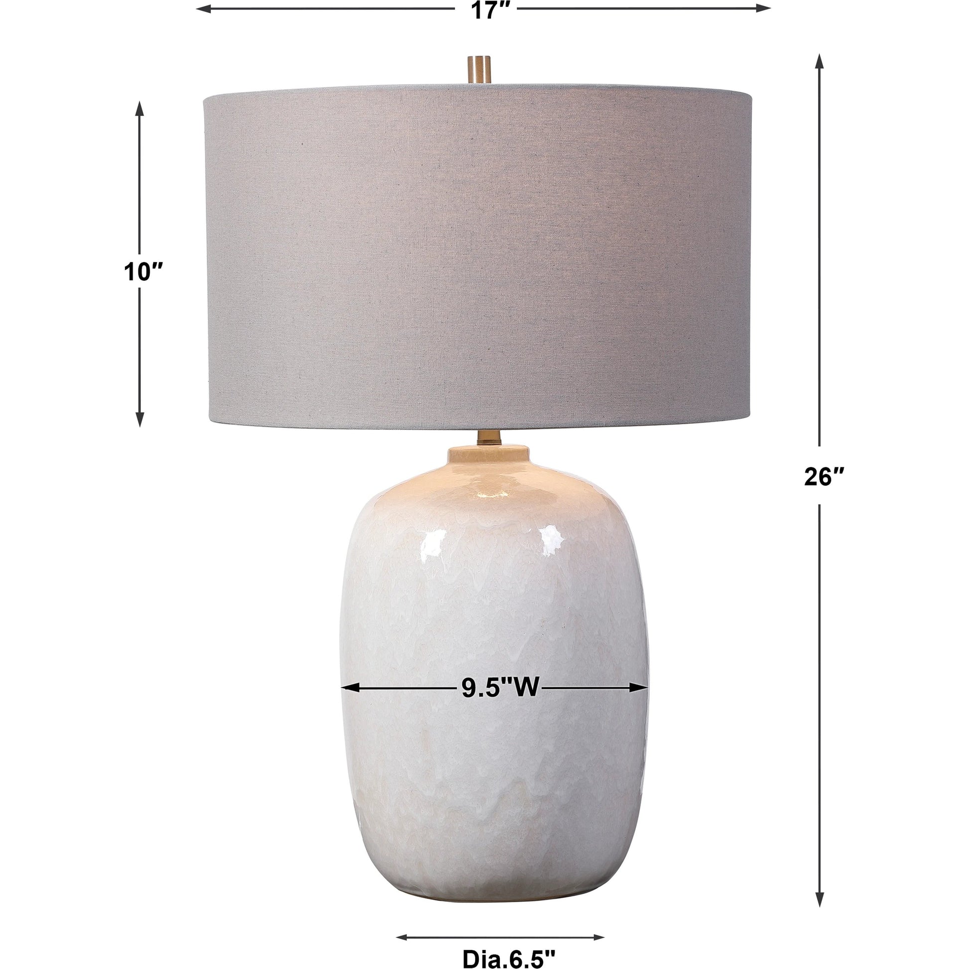 Winterscape Table Lamp by Uttermost in white. Made from ceramic, steel in a cottage & farmhouse style.