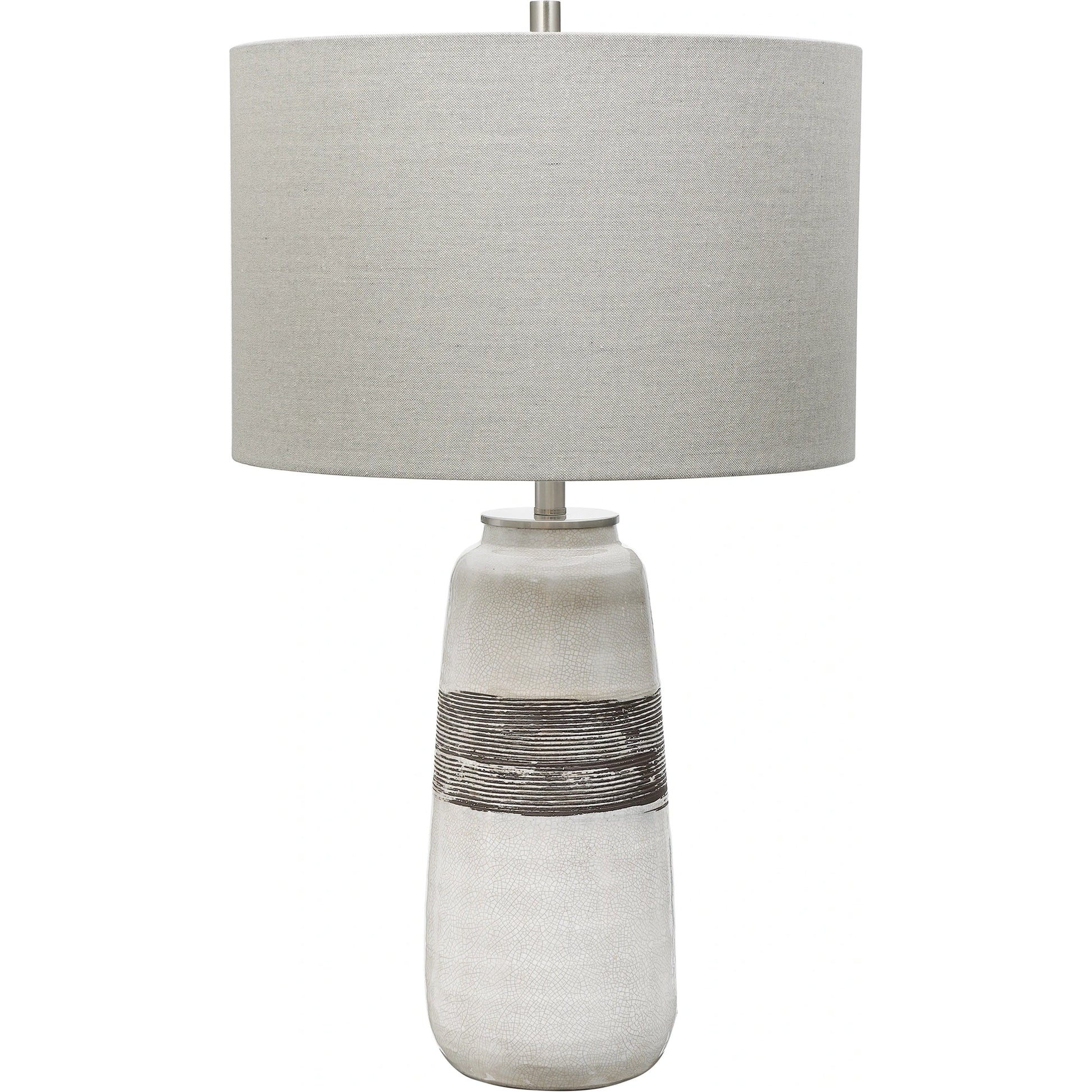 Comanche Crackle Table Lamp by Uttermost in white. Made from ceramic, steel in a eclectic & global style.