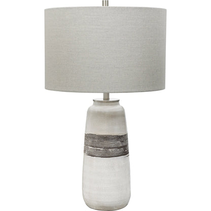 Comanche Crackle Table Lamp by Uttermost in white. Made from ceramic, steel in a eclectic & global style.