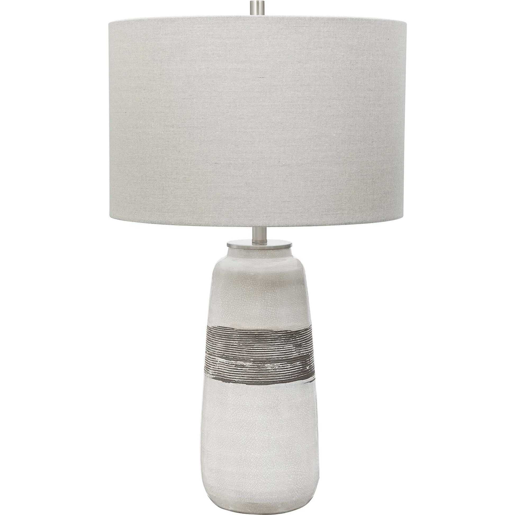Comanche Crackle Table Lamp by Uttermost in white. Made from ceramic, steel in a eclectic & global style.