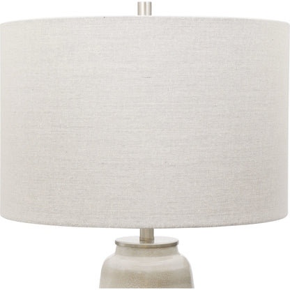 Comanche Crackle Table Lamp by Uttermost in white. Made from ceramic, steel in a eclectic & global style.