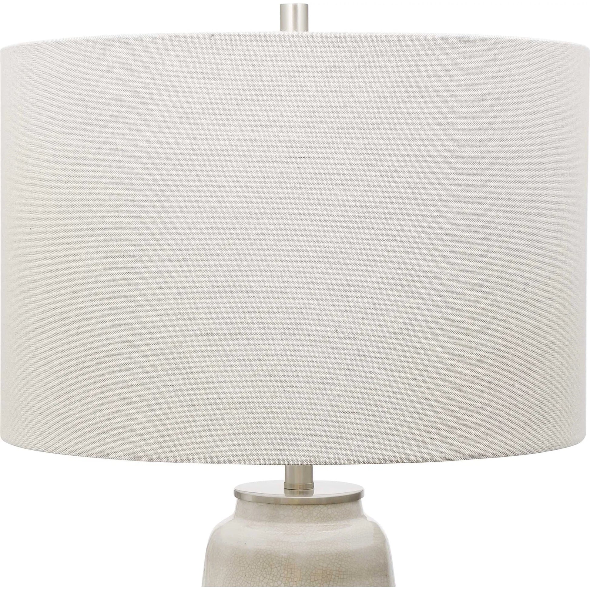 Comanche Crackle Table Lamp by Uttermost in white. Made from ceramic, steel in a eclectic & global style.