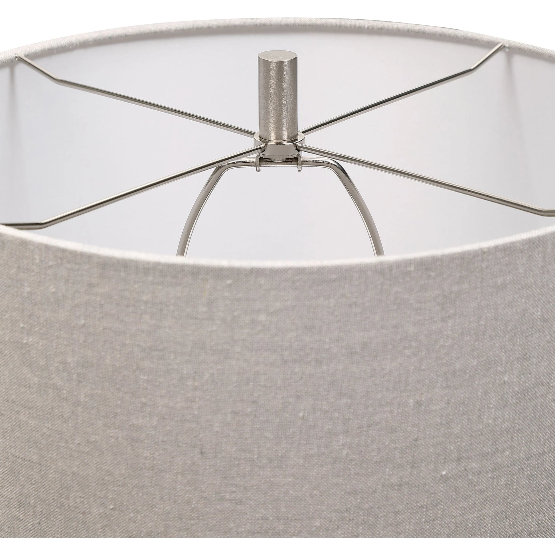 Comanche Crackle Table Lamp by Uttermost in white. Made from ceramic, steel in a eclectic & global style.