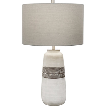 Comanche Crackle Table Lamp by Uttermost in white. Made from ceramic, steel in a eclectic & global style.