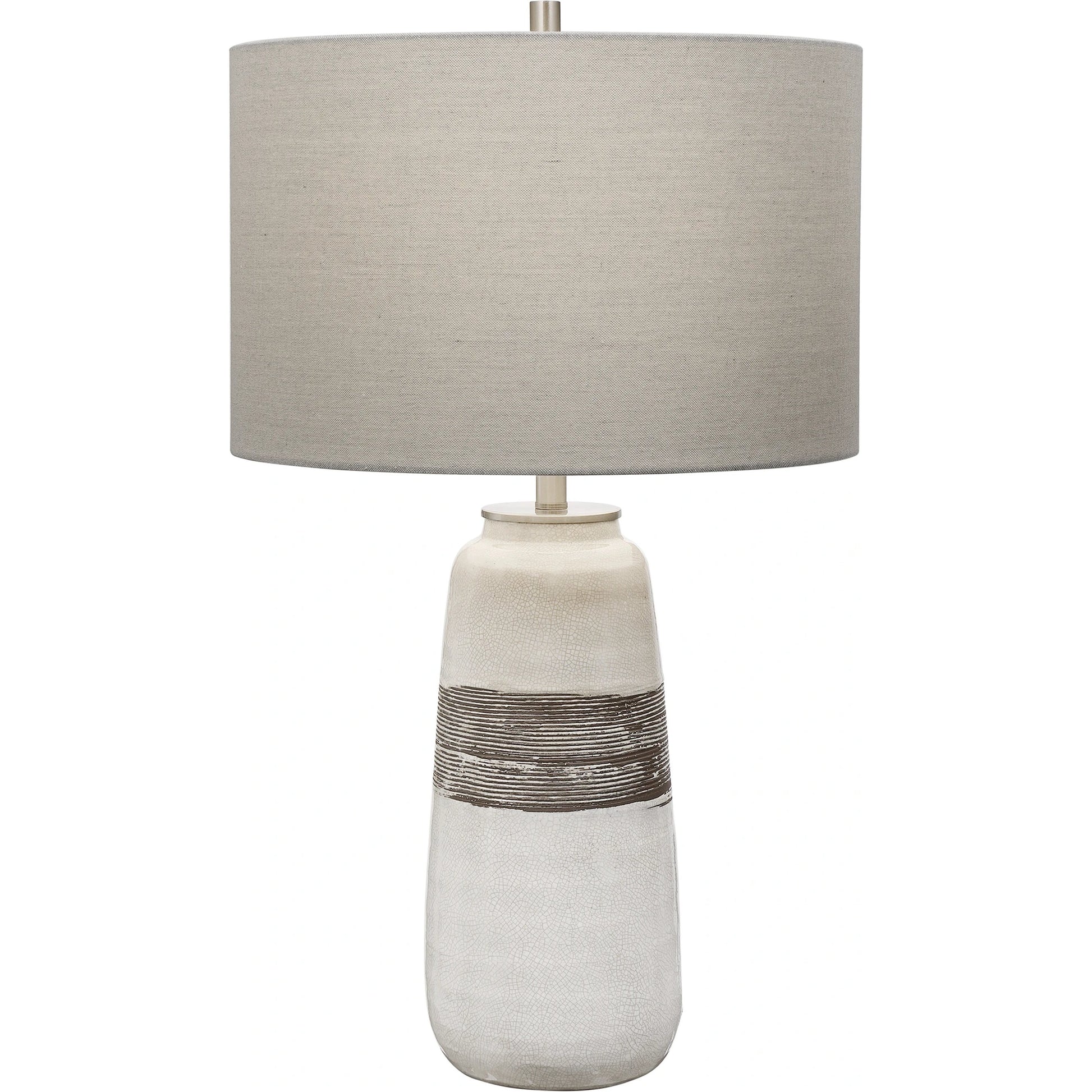 Comanche Crackle Table Lamp by Uttermost in white. Made from ceramic, steel in a eclectic & global style.