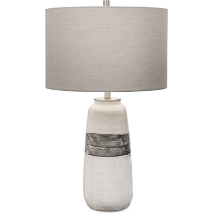 Comanche Crackle Table Lamp by Uttermost in white. Made from ceramic, steel in a eclectic & global style.