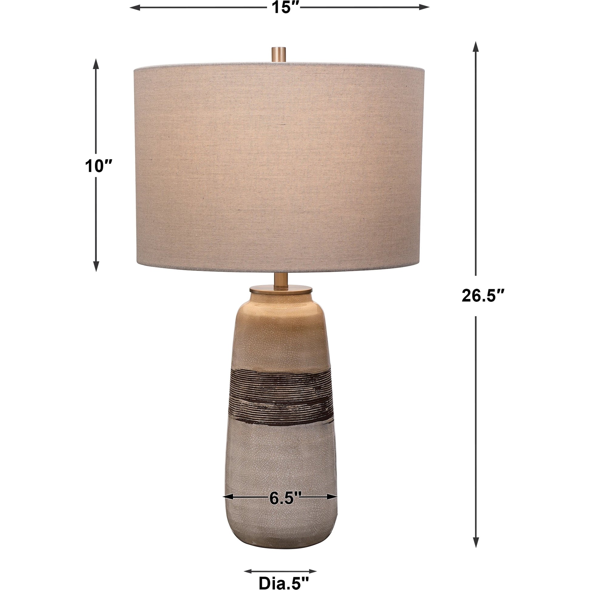 Comanche Crackle Table Lamp by Uttermost in white. Made from ceramic, steel in a eclectic & global style.