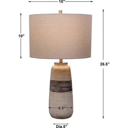 Comanche Crackle Table Lamp by Uttermost in white. Made from ceramic, steel in a eclectic & global style.