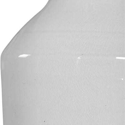 Dakota Crackle Table Lamp by Uttermost in white. Made from ceramic, steel in a coastal style.