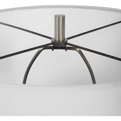 Dakota Crackle Table Lamp by Uttermost in white. Made from ceramic, steel in a coastal style.