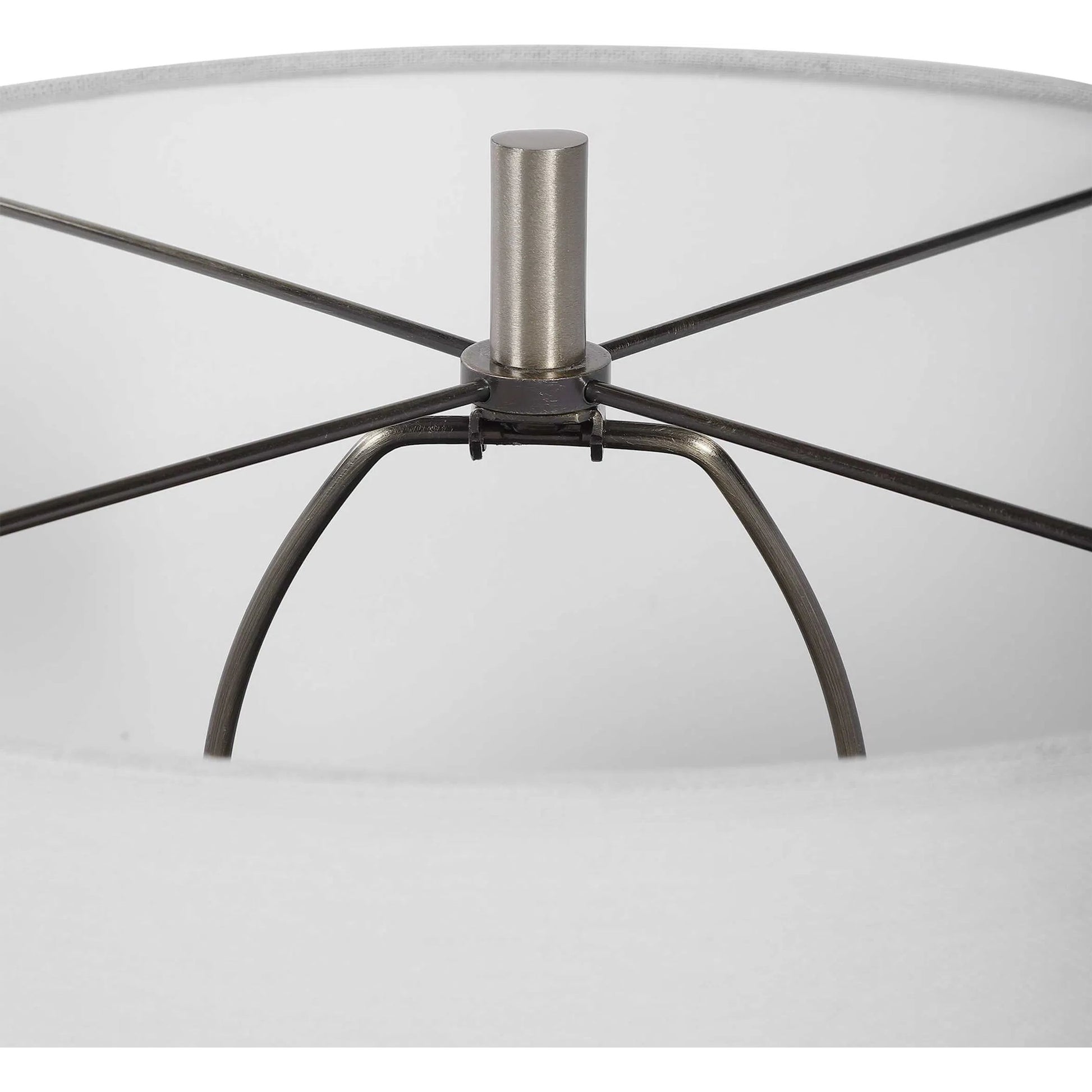 Dakota Crackle Table Lamp by Uttermost in white. Made from ceramic, steel in a coastal style.