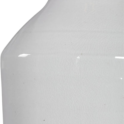 Dakota Crackle Table Lamp by Uttermost in white. Made from ceramic, steel in a coastal style.