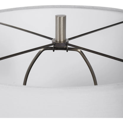 Dakota Crackle Table Lamp by Uttermost in white. Made from ceramic, steel in a coastal style.