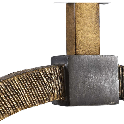 Relic Aged Table Lamp by Uttermost in gold. Made from resin, marble, iron, fabric in a eclectic & global style.