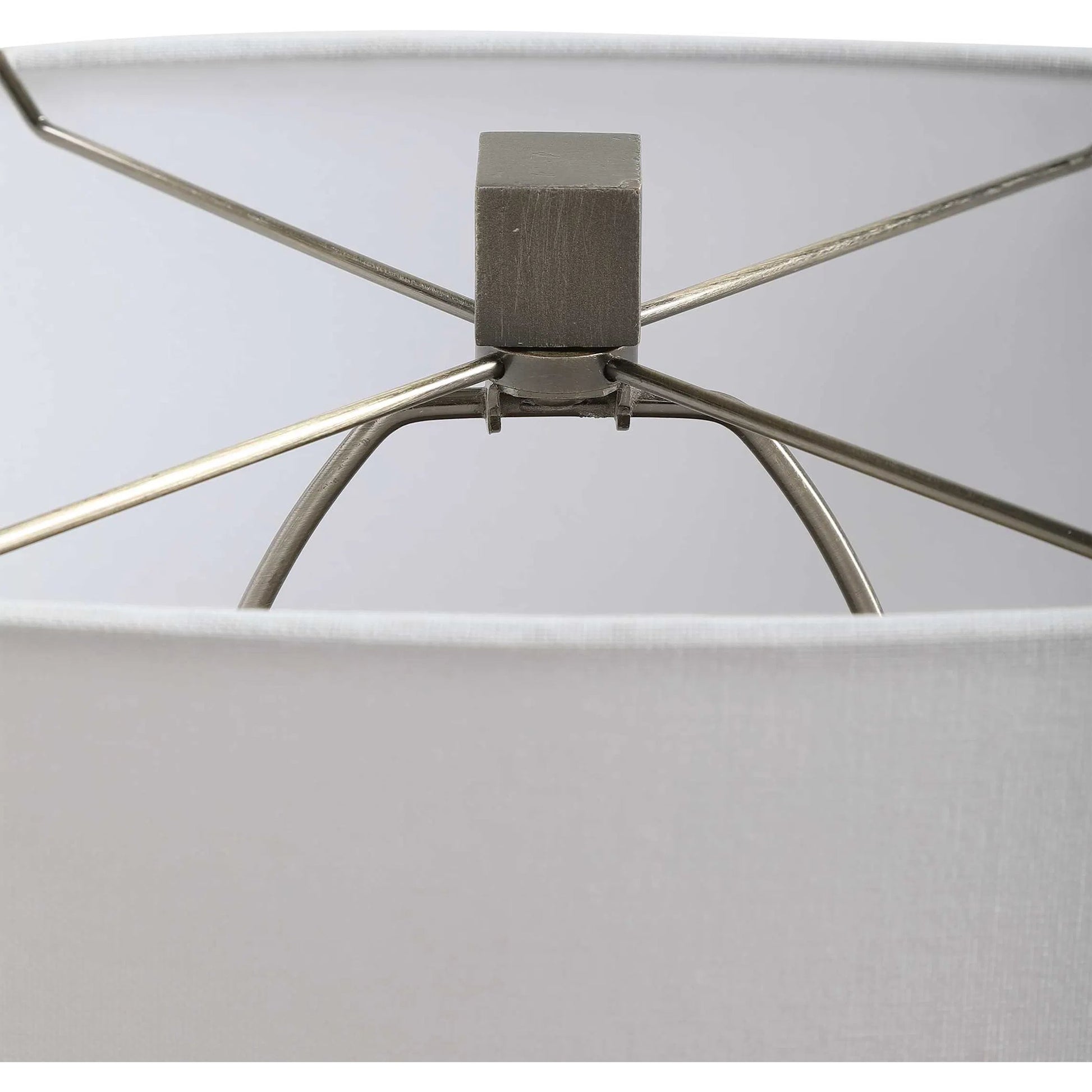 Relic Aged Table Lamp by Uttermost in gold. Made from resin, marble, iron, fabric in a eclectic & global style.