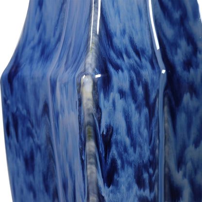 Everard Table Lamp by Uttermost in blue. Made from porcelain, crystal, iron, fabric in a modern style.