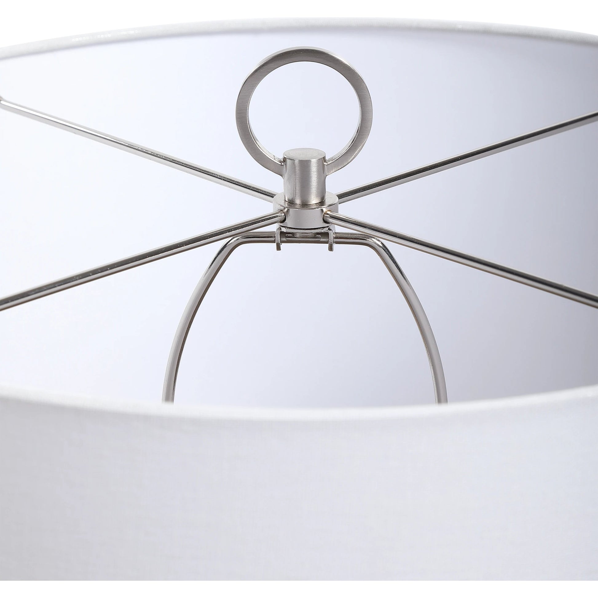 Cyprien Table Lamp by Uttermost in gray. Made from iron, ceramic, fabric in a modern style.