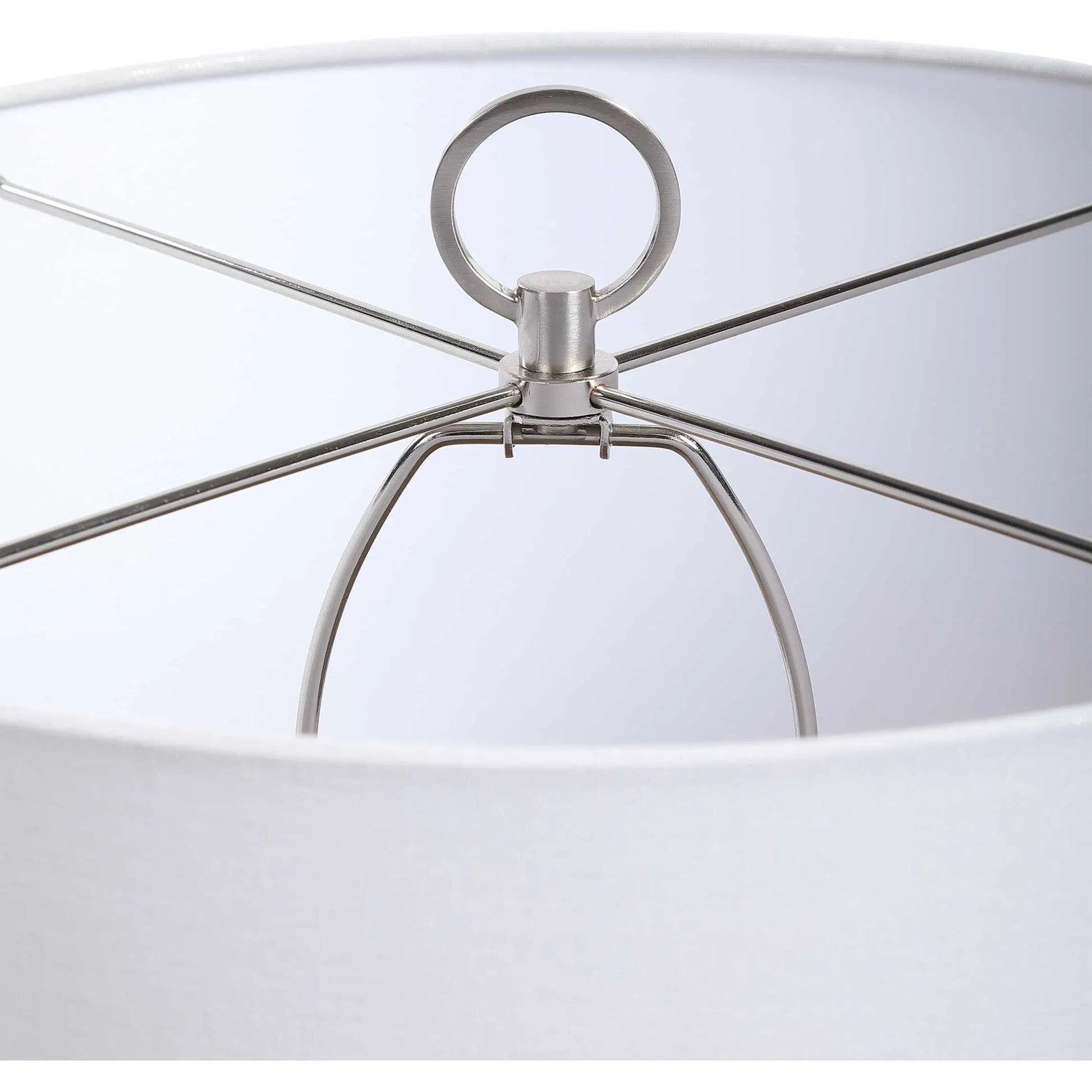 Cyprien Table Lamp by Uttermost in gray. Made from iron, ceramic, fabric in a modern style.