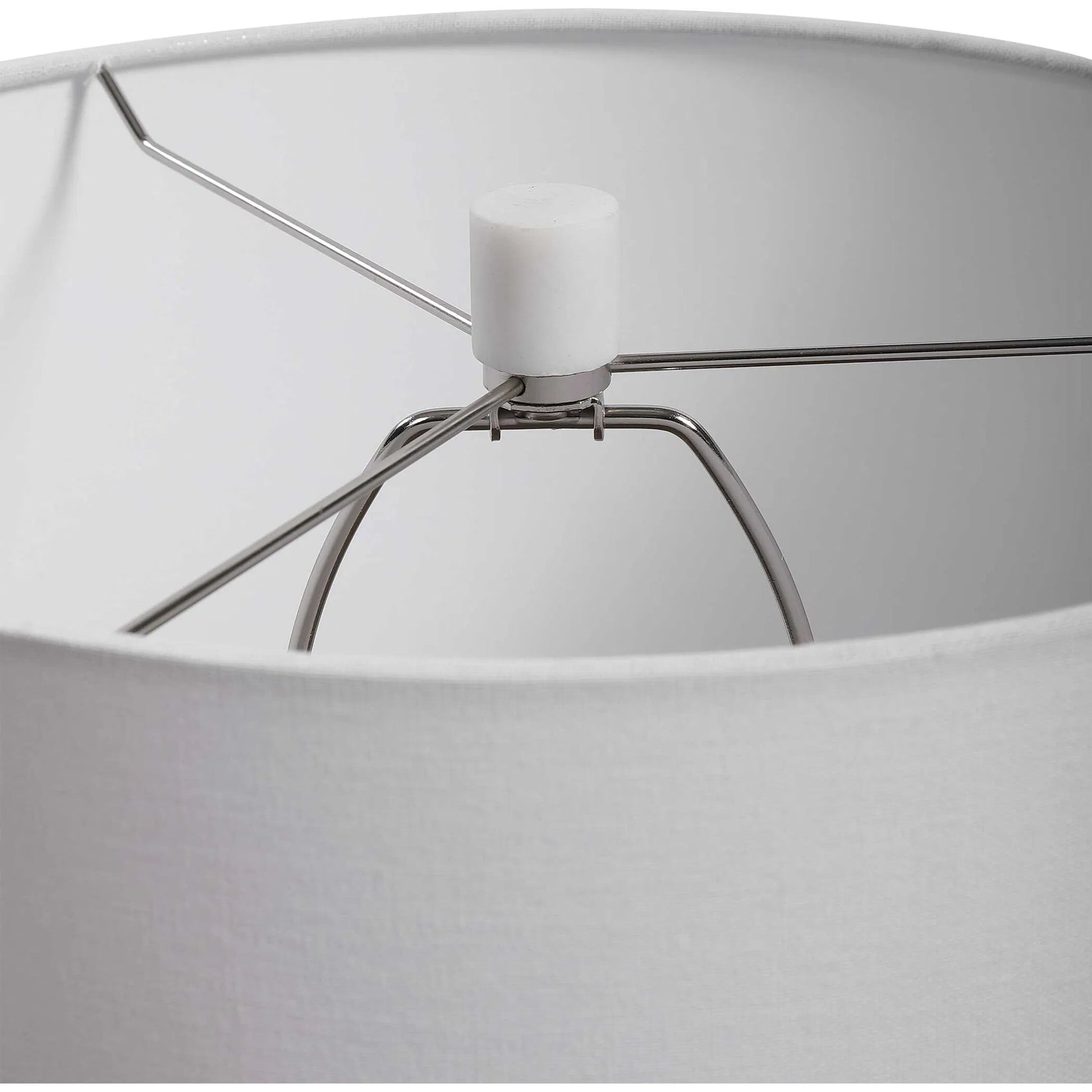 Tanali Table Lamp by Uttermost. Made from copper, concrete, resin, iron, fabric in a modern style.