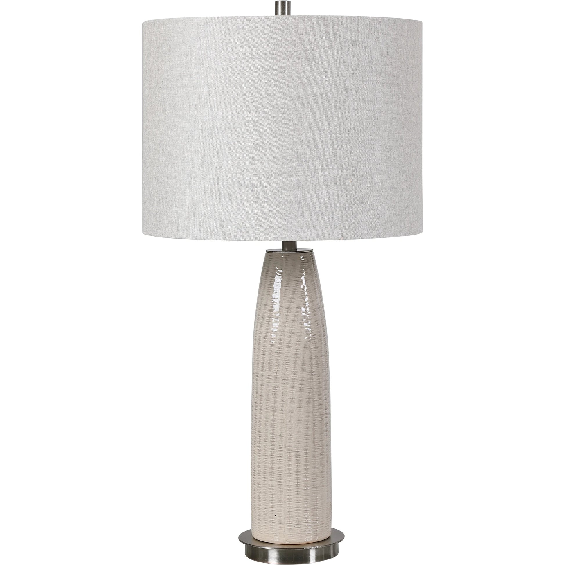 Delgado Table Lamp by Uttermost in gray. Made from ceramic, iron in a modern style.