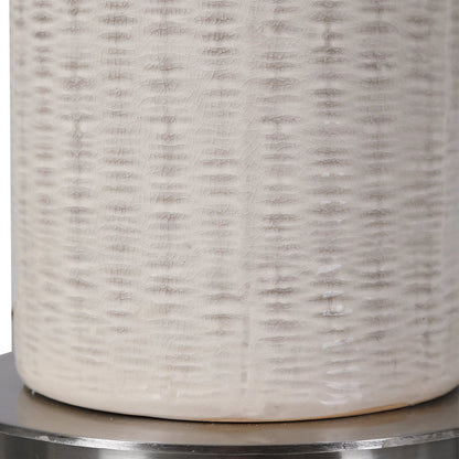 Delgado Table Lamp by Uttermost in gray. Made from ceramic, iron in a modern style.