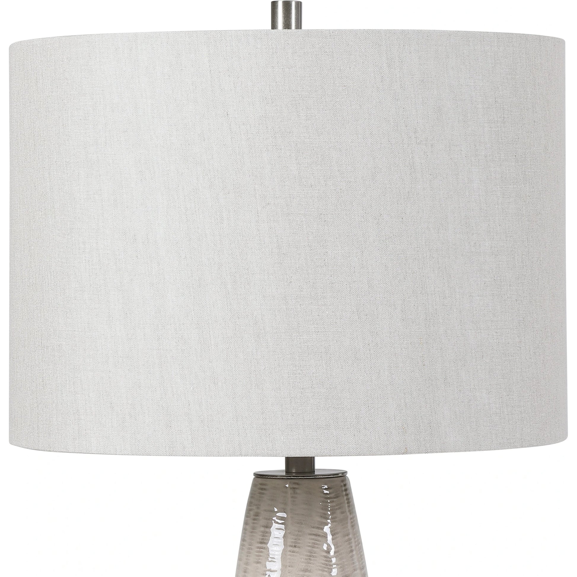 Delgado Table Lamp by Uttermost in gray. Made from ceramic, iron in a modern style.