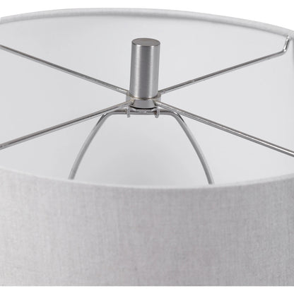 Delgado Table Lamp by Uttermost in gray. Made from ceramic, iron in a modern style.